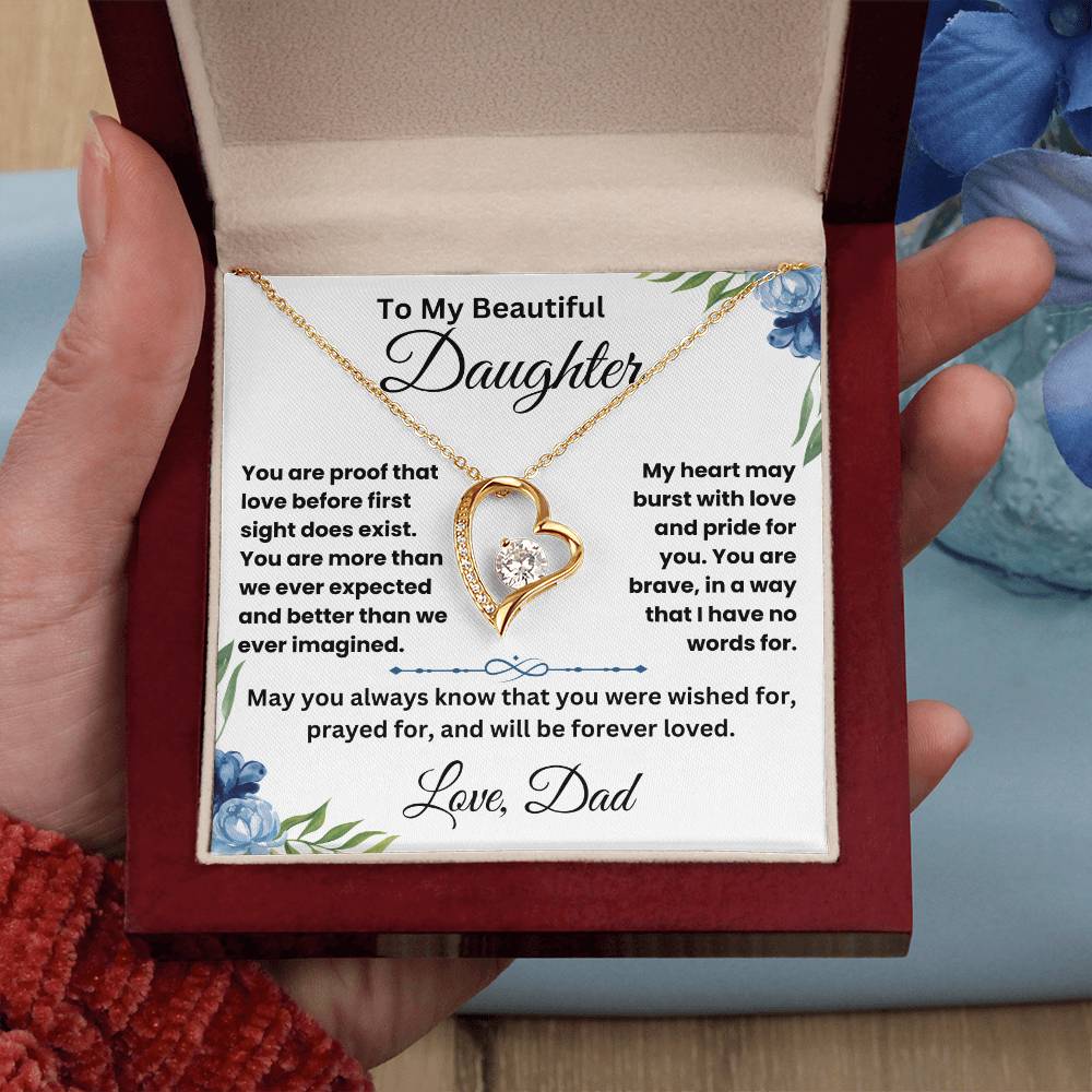 To My Beautiful Daughter - Forever Love Necklace Gift Set - TJ028