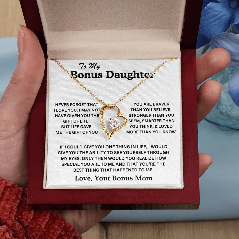 To My Bonus Daughter - Love, Your Bonus Mom - Forever Love Necklace - TJ075