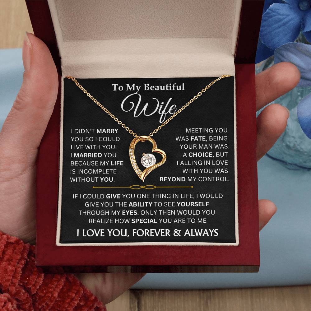 To My Beautiful Wife - Forever Love Necklace Gift Set TJ082