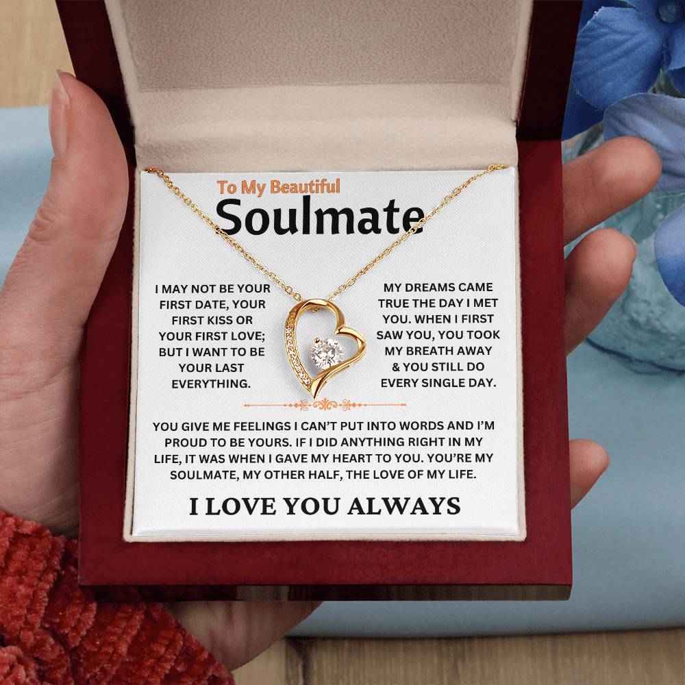 To My Soulmate - I Love You Always - Love Knot Necklace Gift Set - TJ076