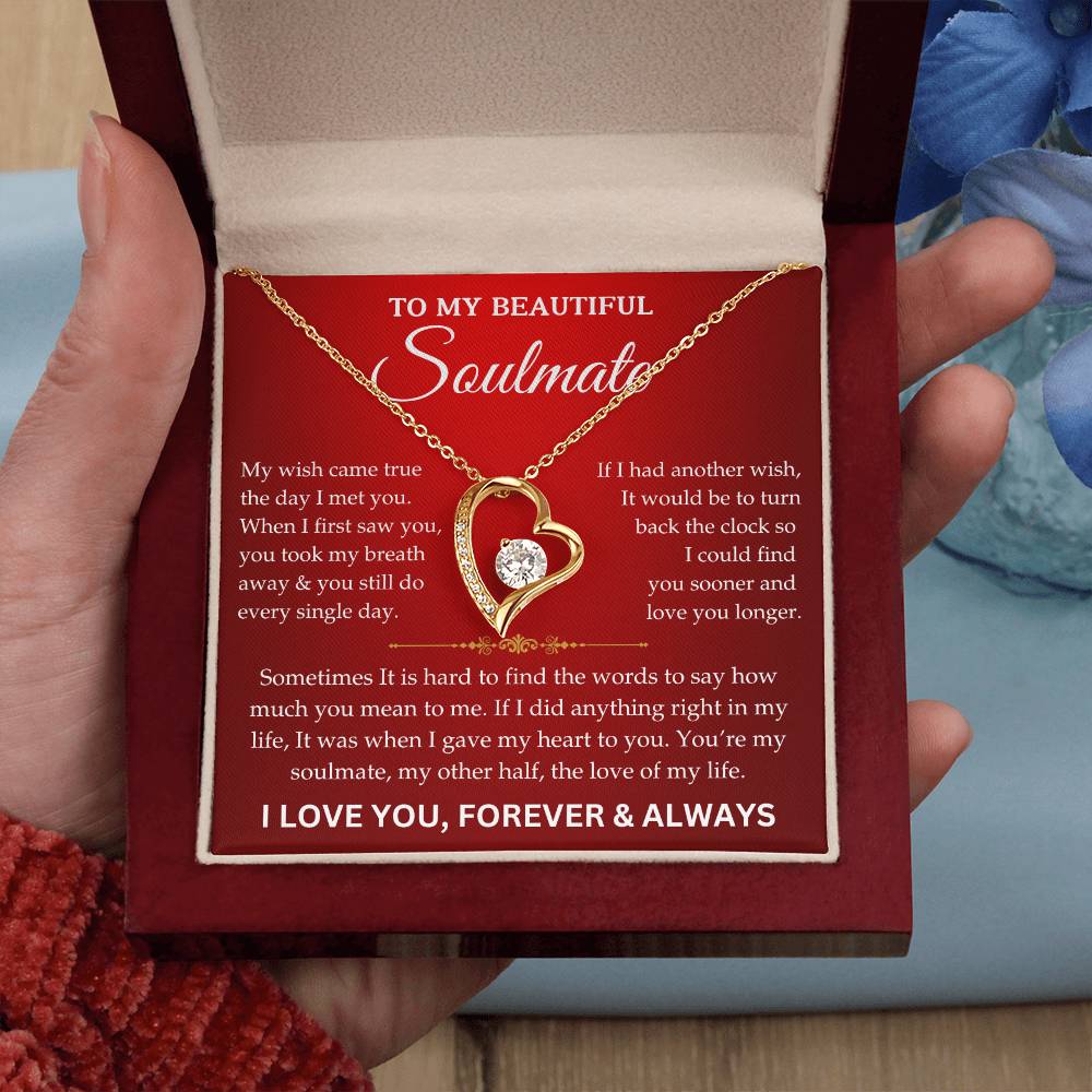 To My Beautiful Soulmate - Forever & Always - Forever Love Necklace - TJ074V2