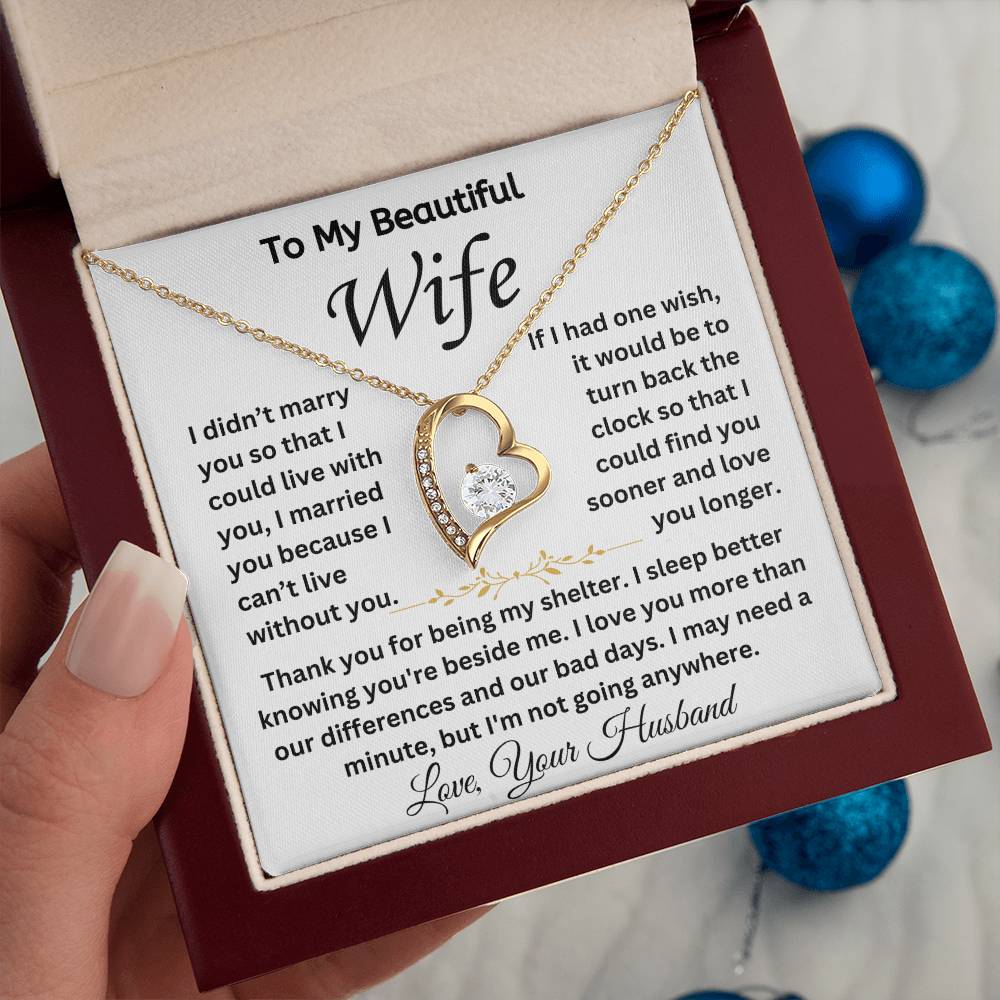 To My Beautiful Wife - Forever Love Necklace Gift Set - TJ024