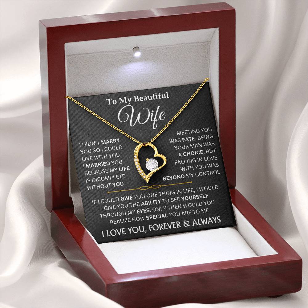 To My Beautiful Wife - Forever Love Necklace Gift Set TJ082