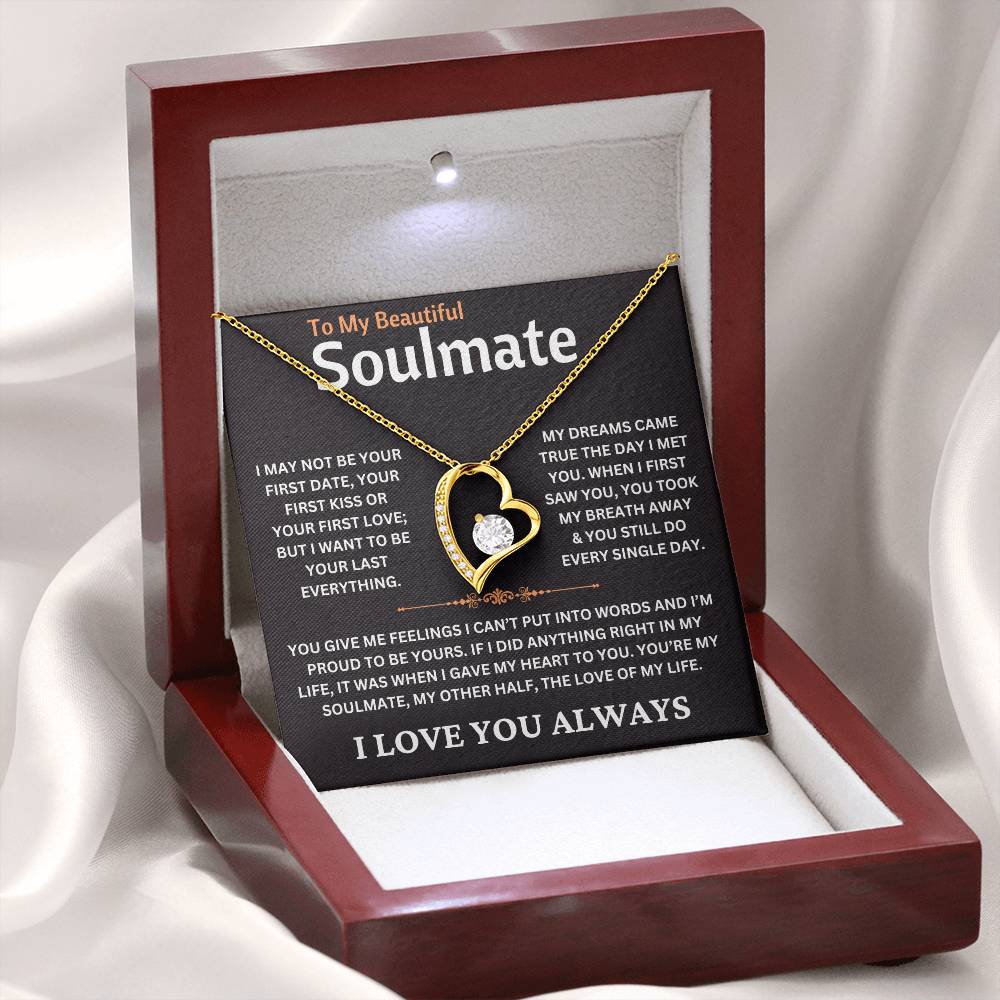 To My Soulmate - I Love You Always - Love Knot Necklace Gift Set - TJ076.1