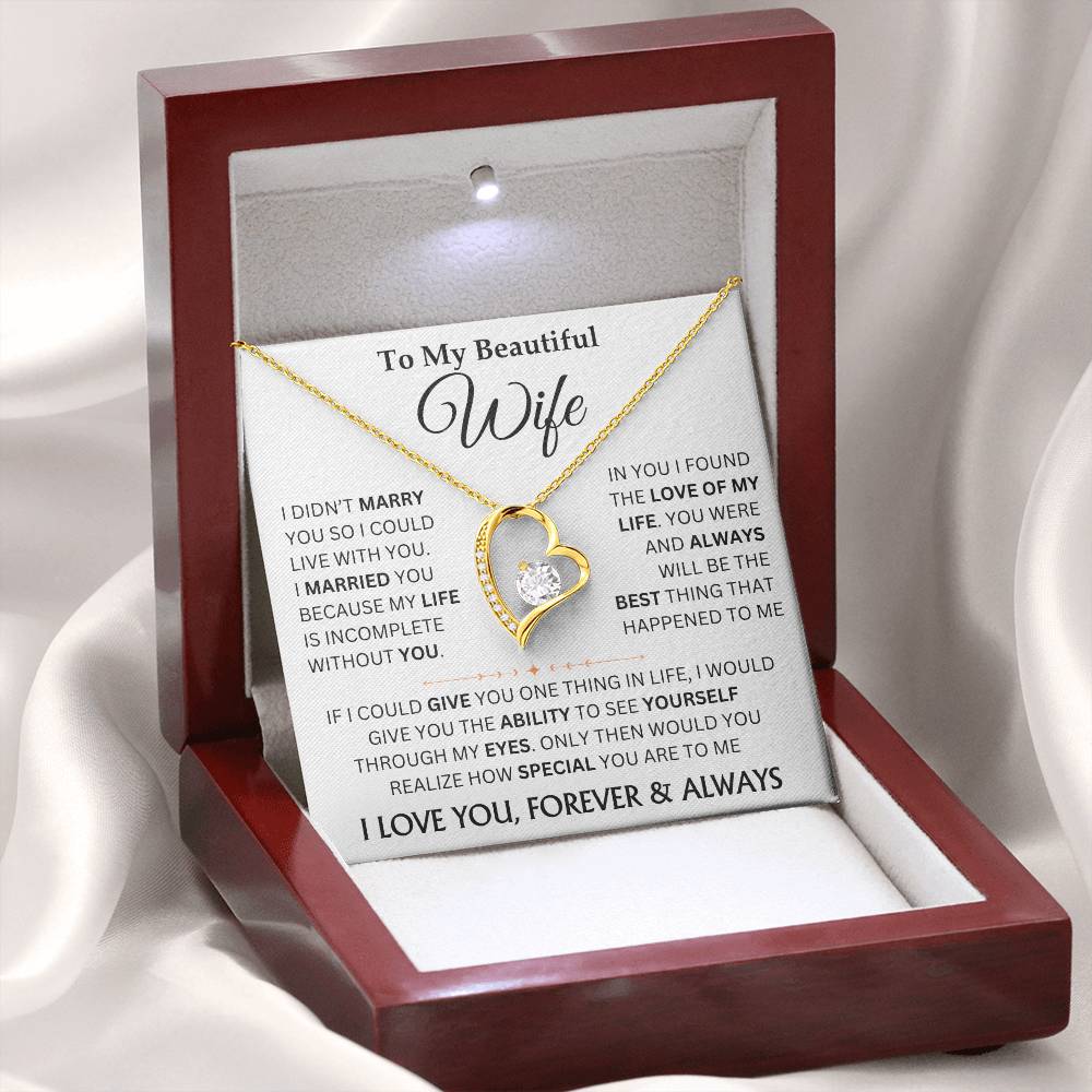 To My Beautiful Wife - Forever Love Necklace Gift Set TJ078