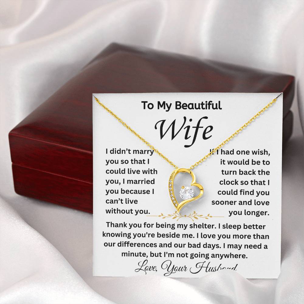 To My Beautiful Wife - Forever Love Necklace Gift Set - TJ024