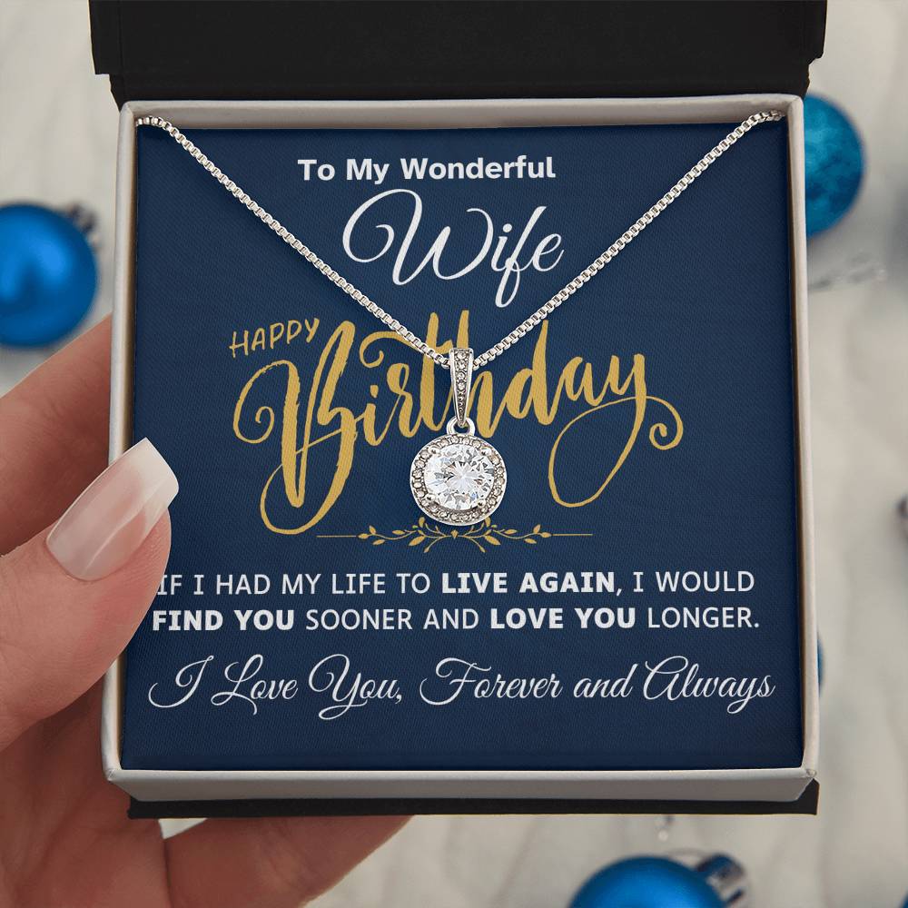 To My Wonderful Wife [Birthday Edition] -  Lucky In love Necklace Gift Set - TJ040