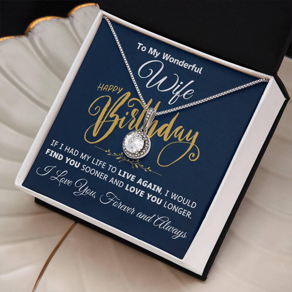 To My Wonderful Wife [Birthday Edition] -  Lucky In love Necklace Gift Set - TJ040