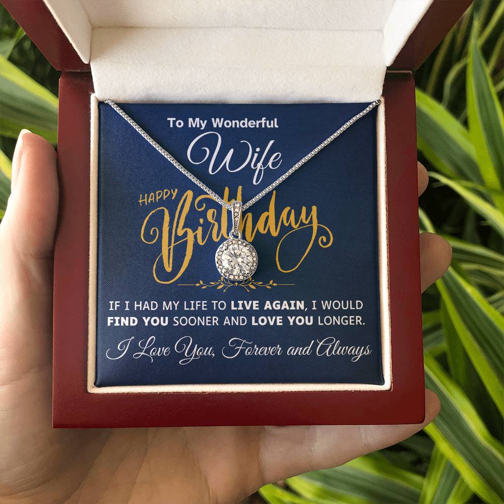 To My Wonderful Wife [Birthday Edition] -  Lucky In love Necklace Gift Set - TJ040