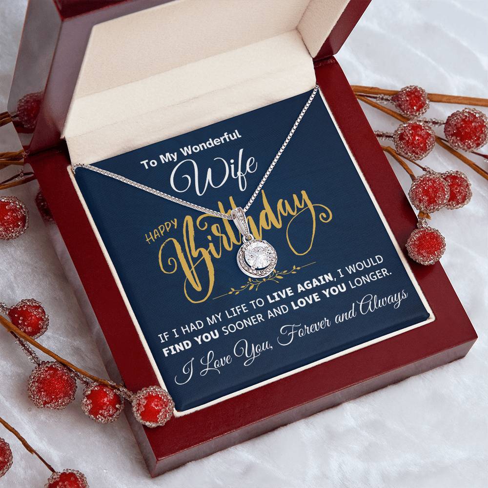 To My Wonderful Wife [Birthday Edition] -  Lucky In love Necklace Gift Set - TJ040