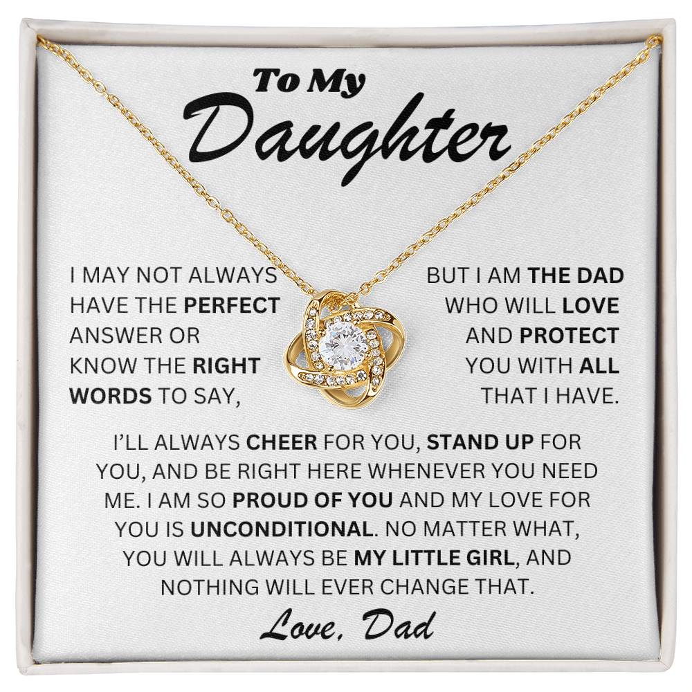 To My Daughter - Love Dad - Love Knot Necklace - TJ073