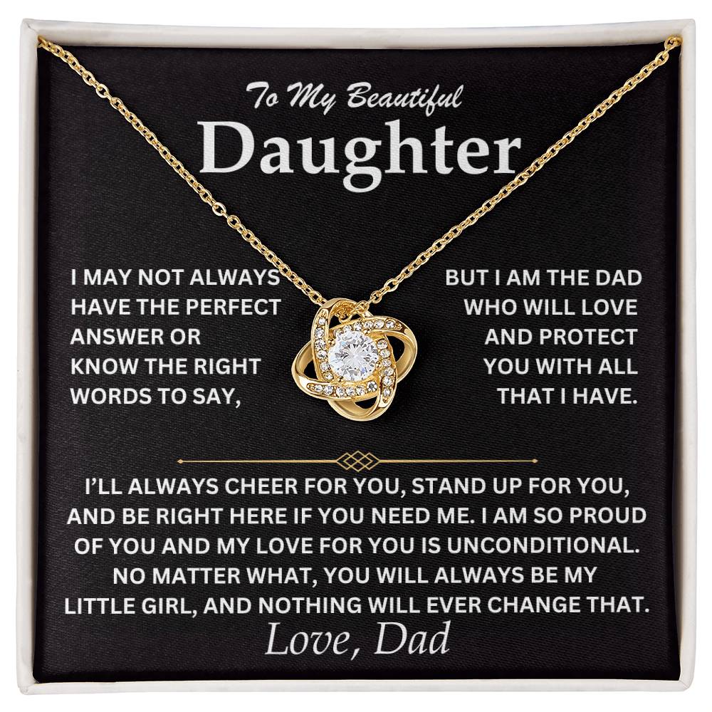 To My Daughter - Love Dad - Love Knot Necklace - TJ073V2