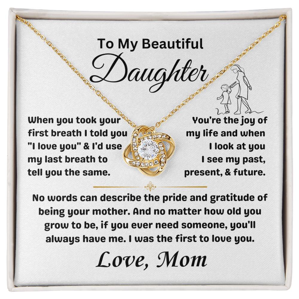 To My Daughter - Love Knot Necklace Gift Set - TJ061