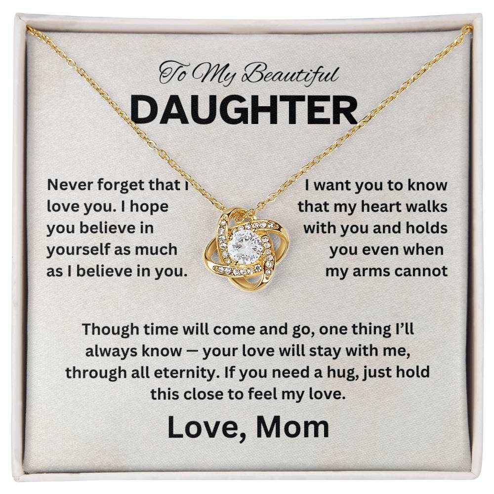 To My Daughter - Love Knot Necklace Gift Set - TJ061