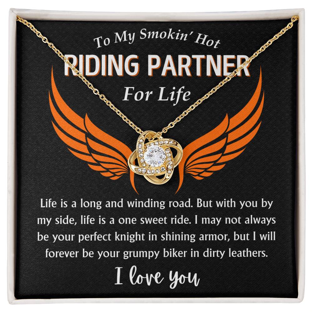 To My Smokin' Hot Riding Partner - Love Knot Necklace - TJ087