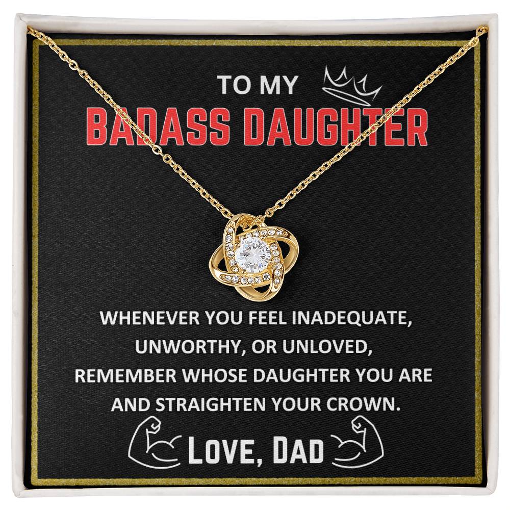 To My Badass Daughter - Love Knot Necklace Gift Set - TJ021V2