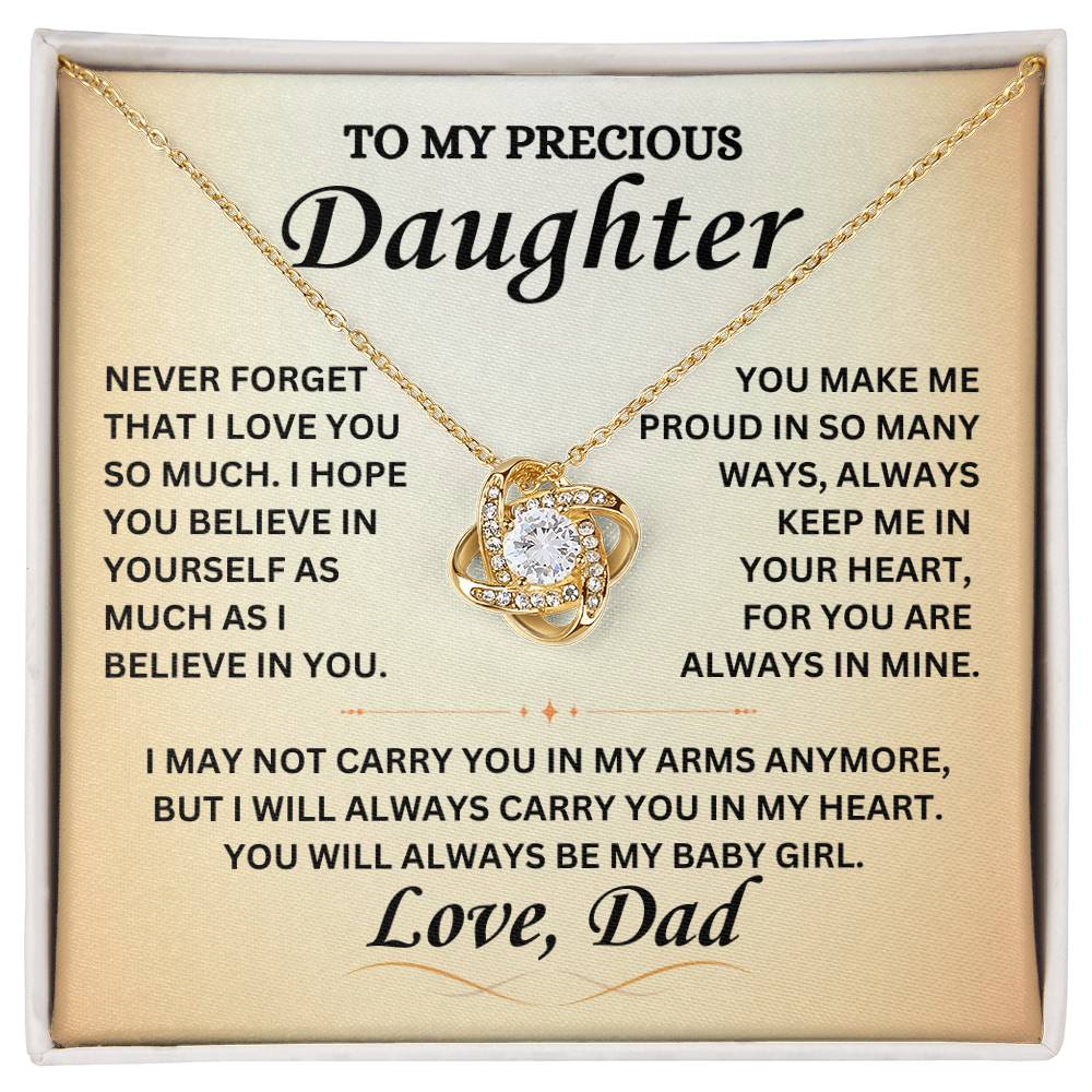 To Our Precious Daughter - Love  Dad - Love Knot Necklace - TJ069