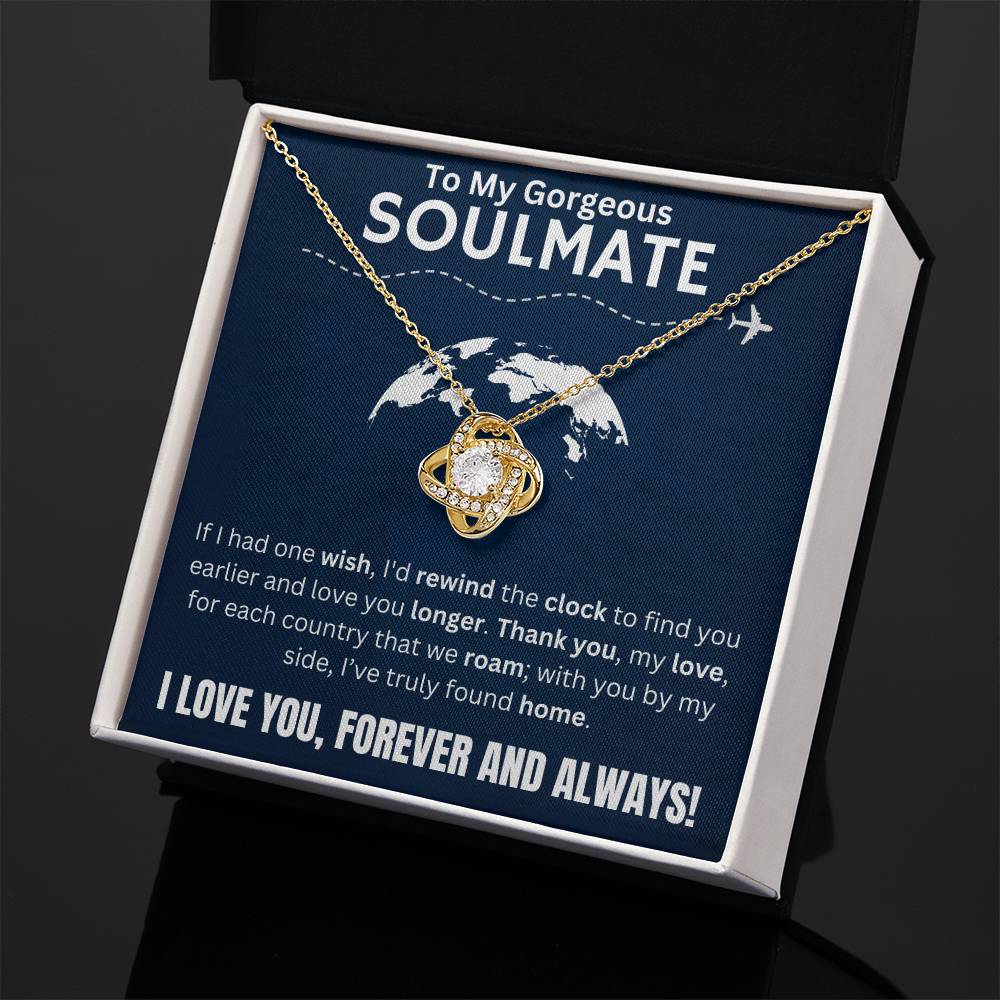 To My Gorgeous Soulmate - Love Knot Necklace Gift Set - TJ055