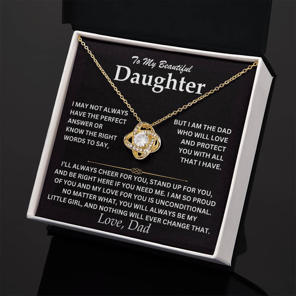 To My Daughter - Love Dad - Love Knot Necklace - TJ073V2