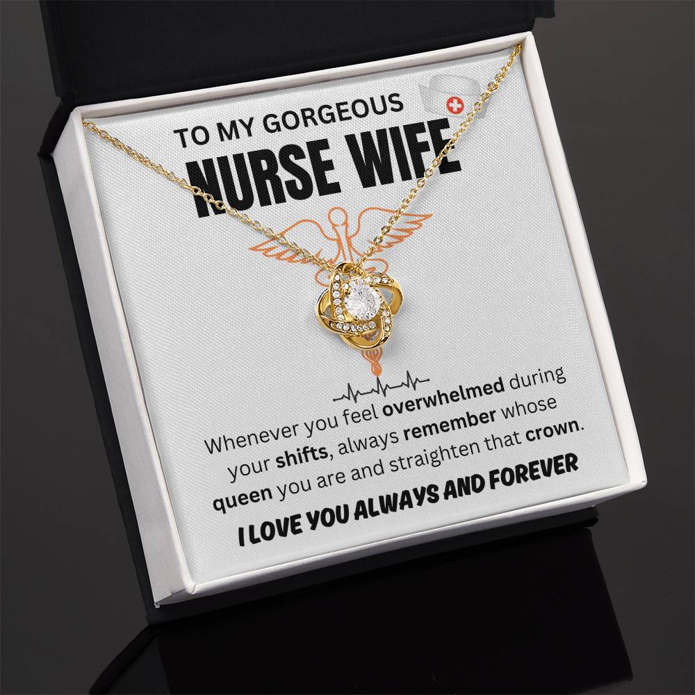 To My Gorgeous Nurse Wife - Love Knot Necklace - TJ051