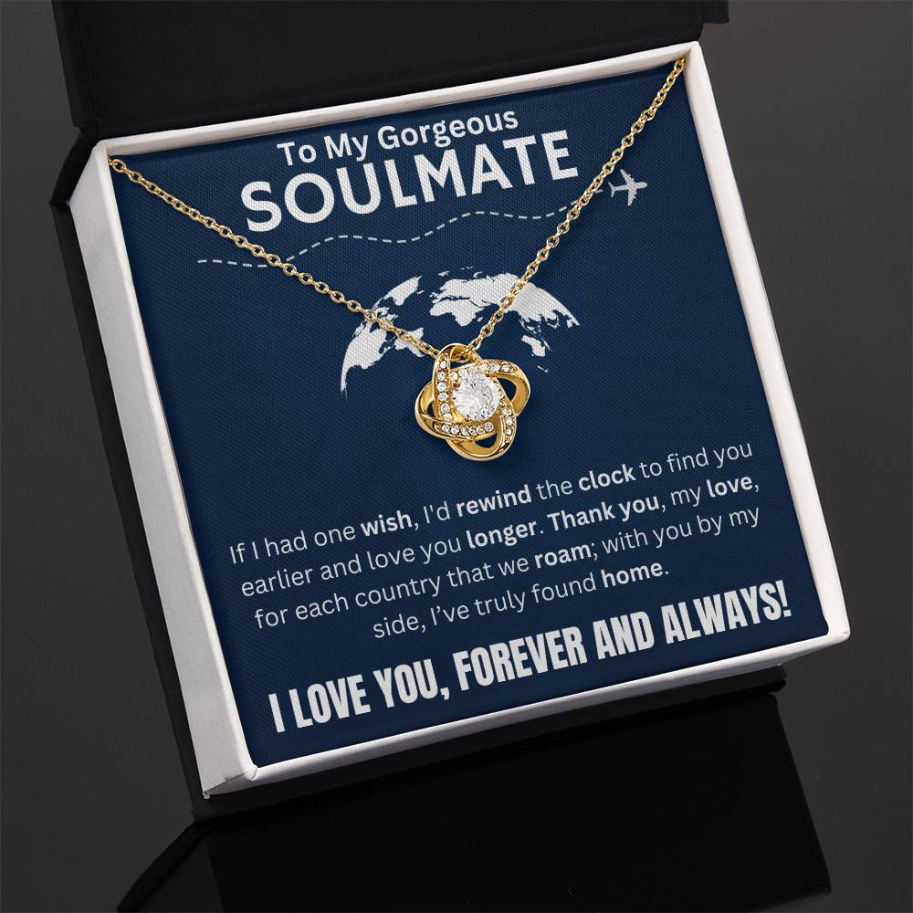 To My Gorgeous Soulmate - Love Knot Necklace Gift Set - TJ055