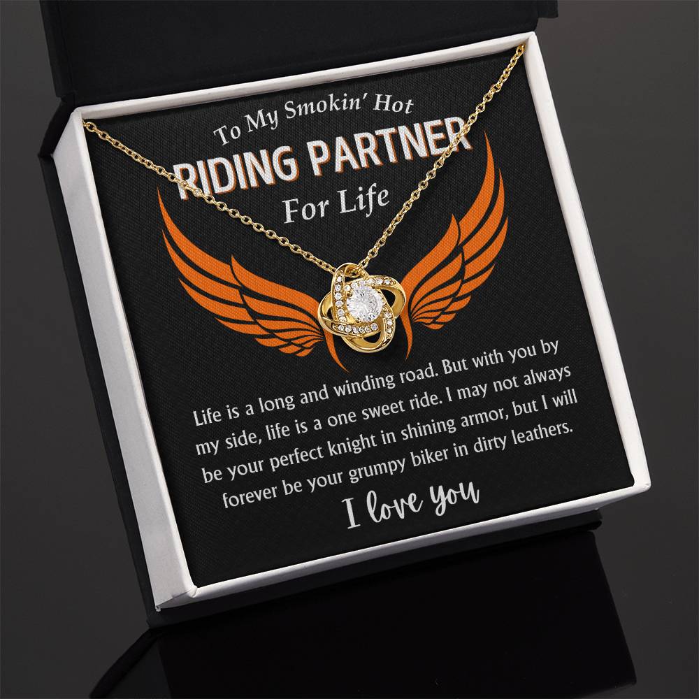 To My Smokin' Hot Riding Partner - Love Knot Necklace - TJ087