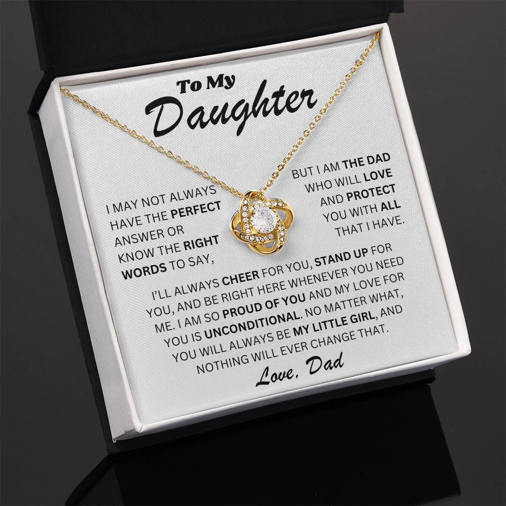 To My Daughter - Love Dad - Love Knot Necklace - TJ073