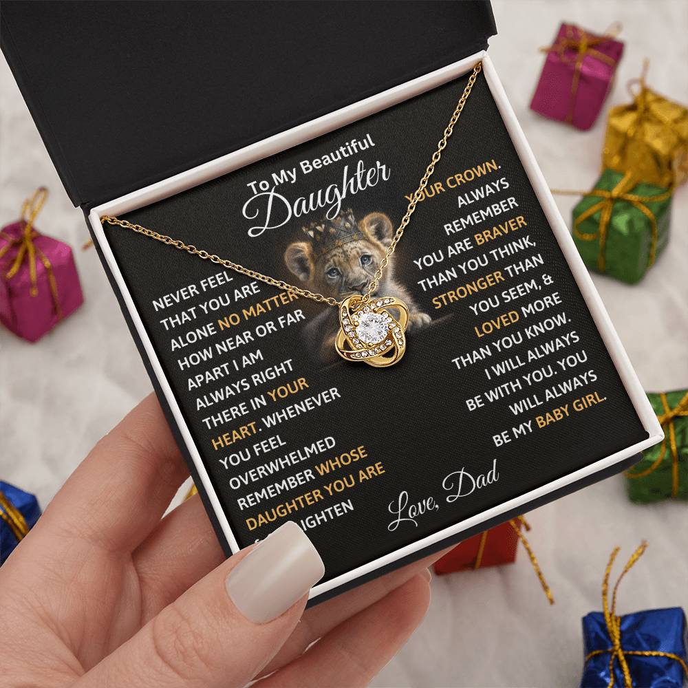 To My Beautiful Daughter - Love Knot Necklace Gift Set - TJ027