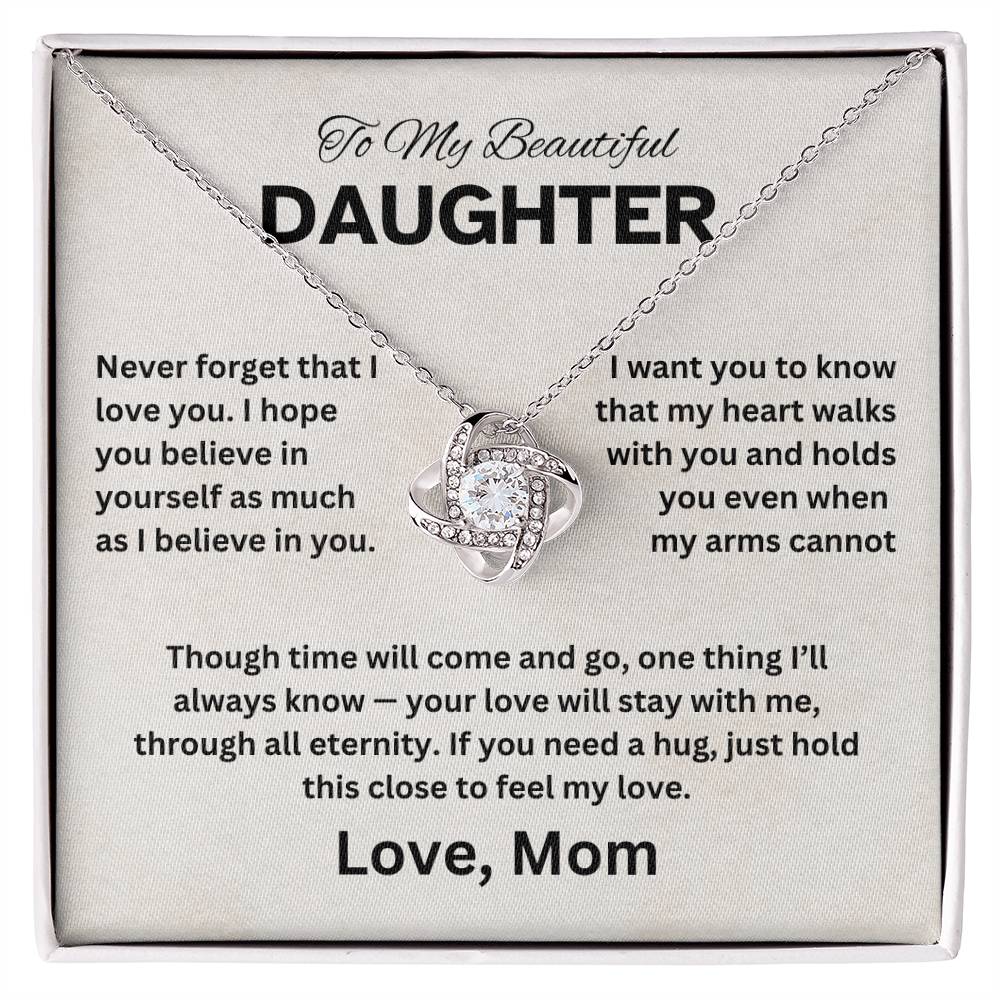 To My Daughter - Love Knot Necklace Gift Set - TJ061