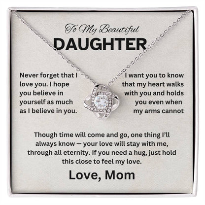 To My Daughter - Love Knot Necklace Gift Set - TJ061