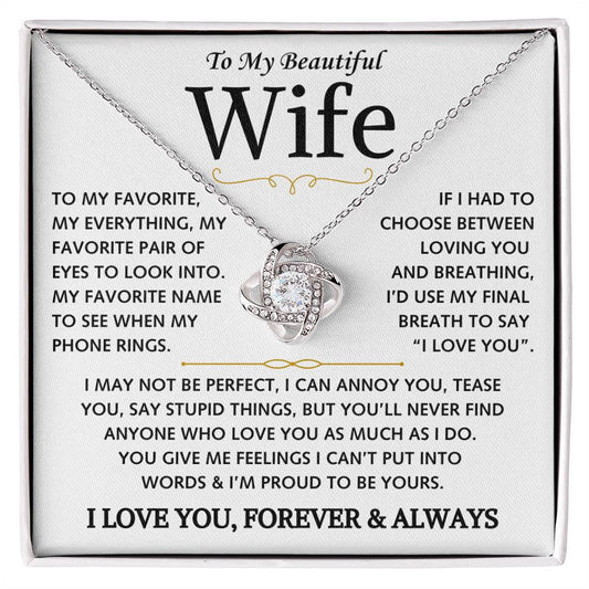 To My Beautiful Wife - Love Knot Gift Set - TJ121