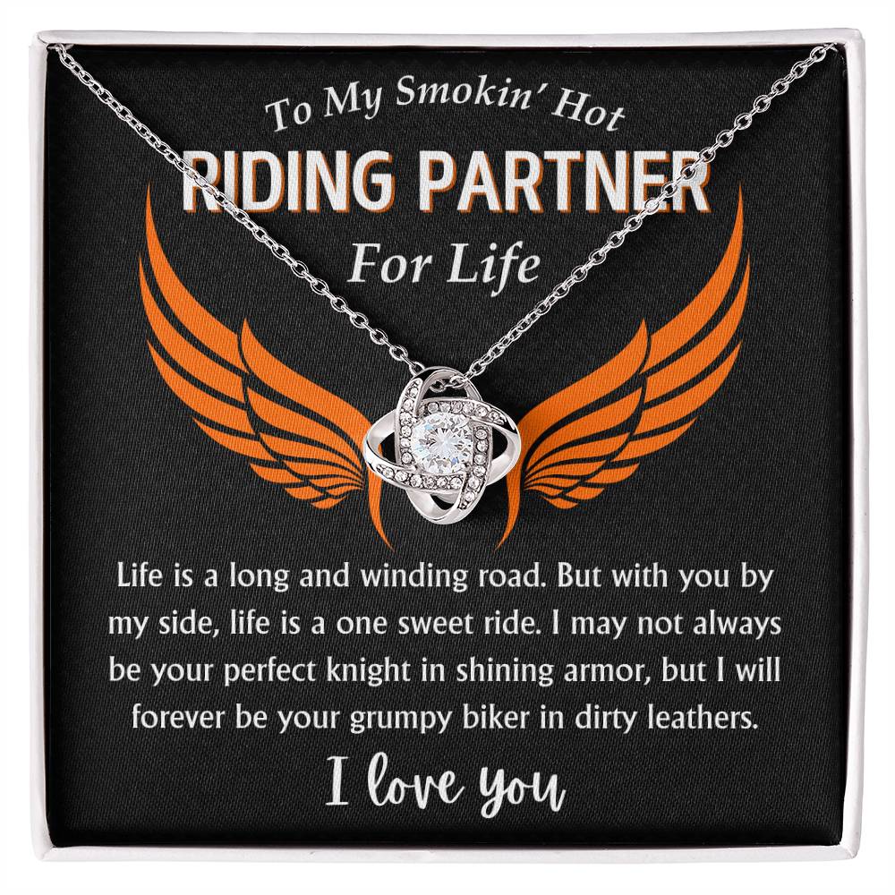 To My Smokin' Hot Riding Partner - Love Knot Necklace - TJ087