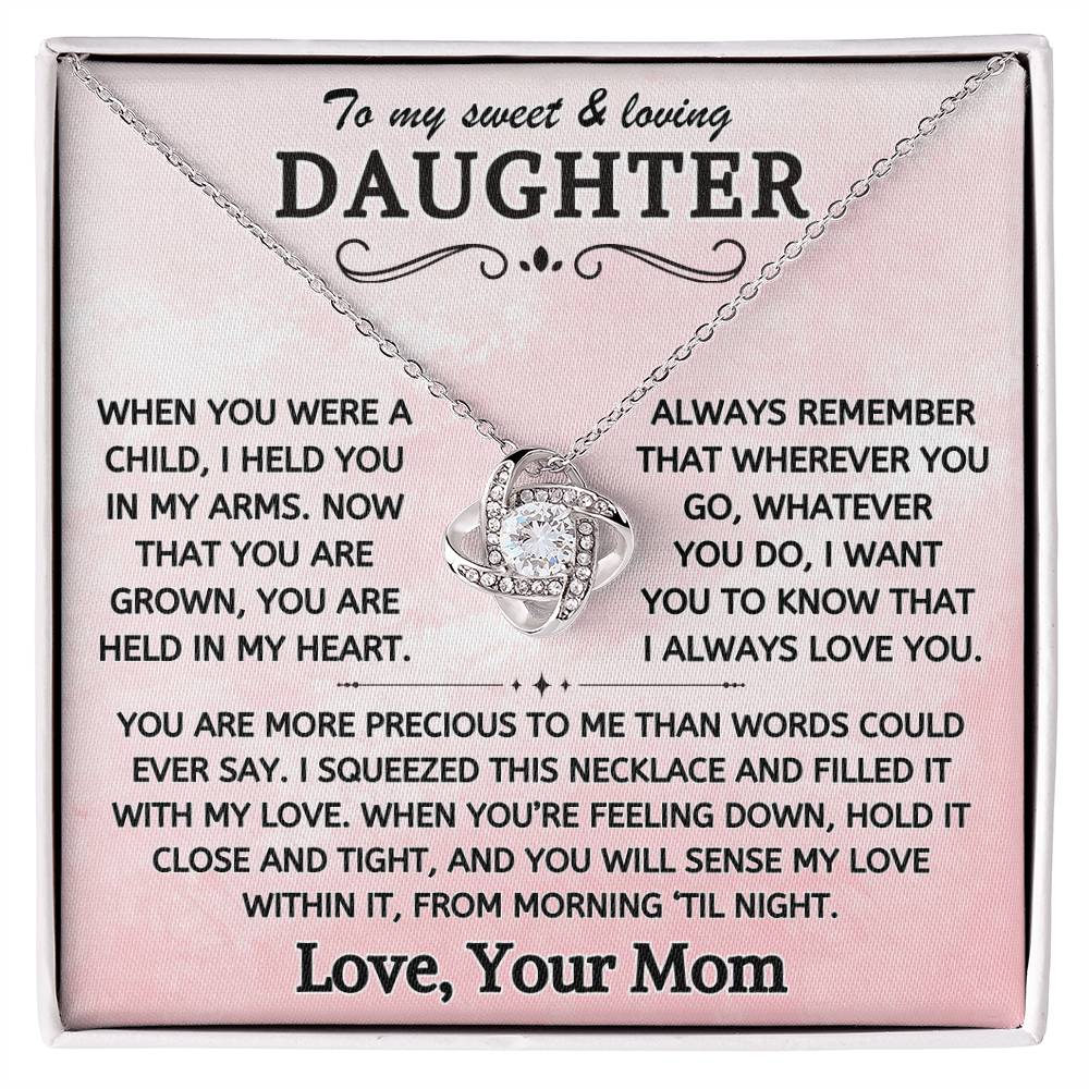 To My Dearest Daughter - Love Knot Necklace - TJ105