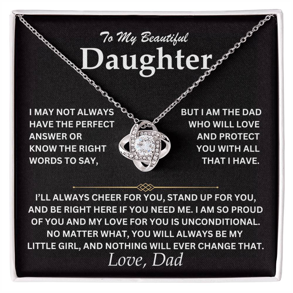 To My Daughter - Love Dad - Love Knot Necklace - TJ073V2