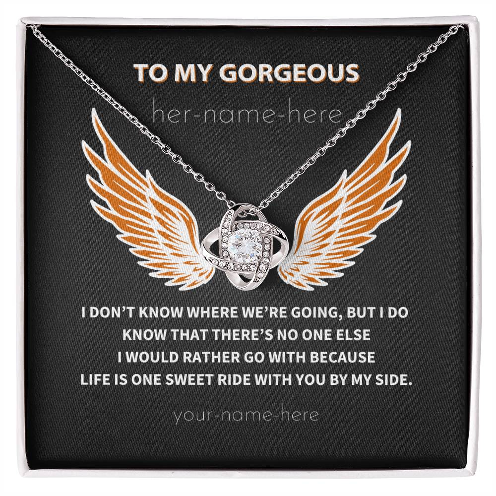 To My Smokin' Hot Wife - Love Knot Necklace - TJ060 [Personalized]