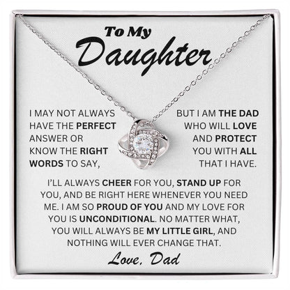 To My Daughter - Love Dad - Love Knot Necklace - TJ073