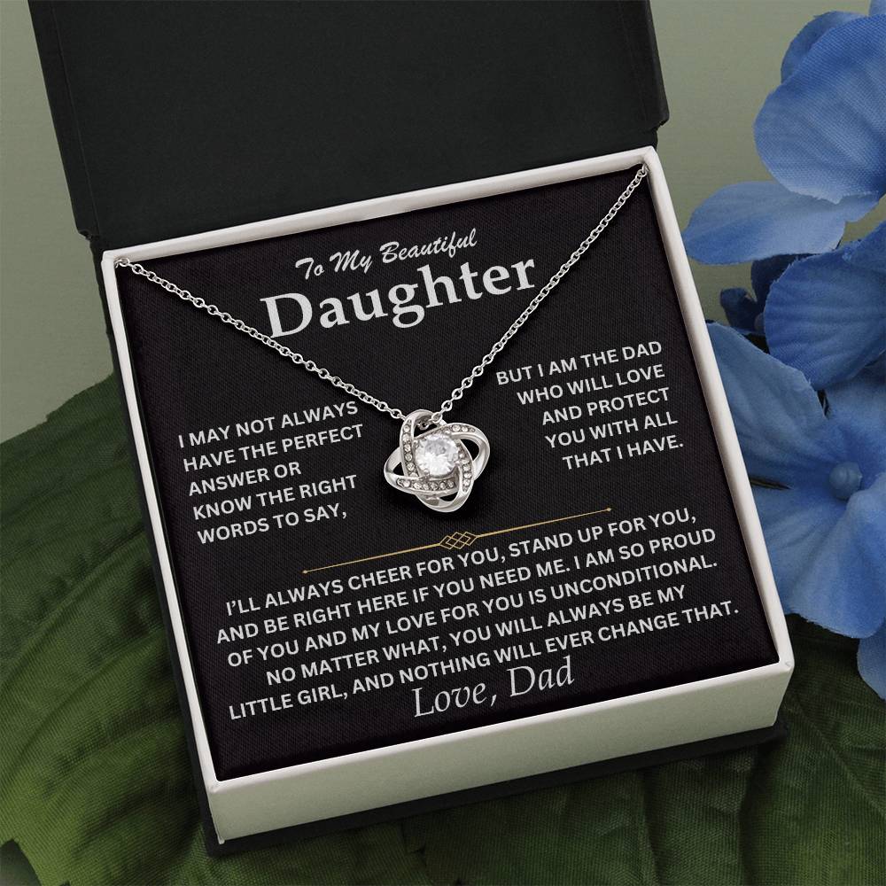 To My Daughter - Love Dad - Love Knot Necklace - TJ073V2