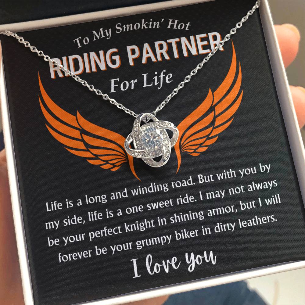 To My Smokin' Hot Riding Partner - Love Knot Necklace - TJ087