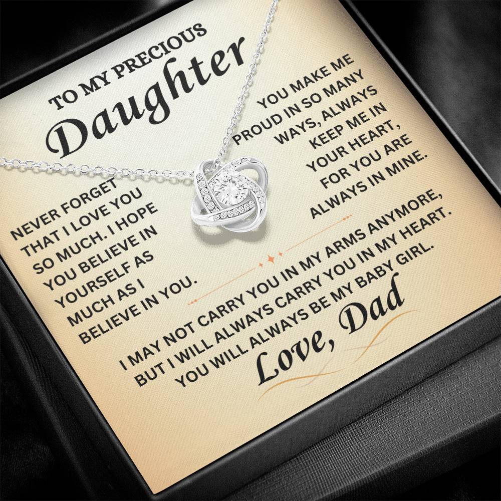 To Our Precious Daughter - Love  Dad - Love Knot Necklace - TJ069