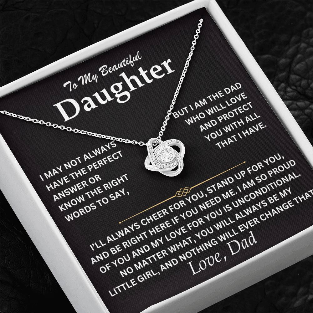 To My Daughter - Love Dad - Love Knot Necklace - TJ073V2