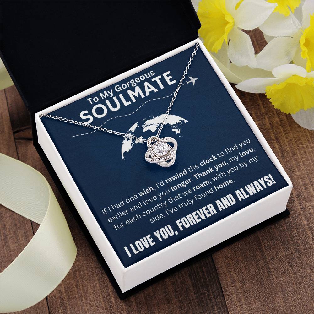 To My Gorgeous Soulmate - Love Knot Necklace Gift Set - TJ055