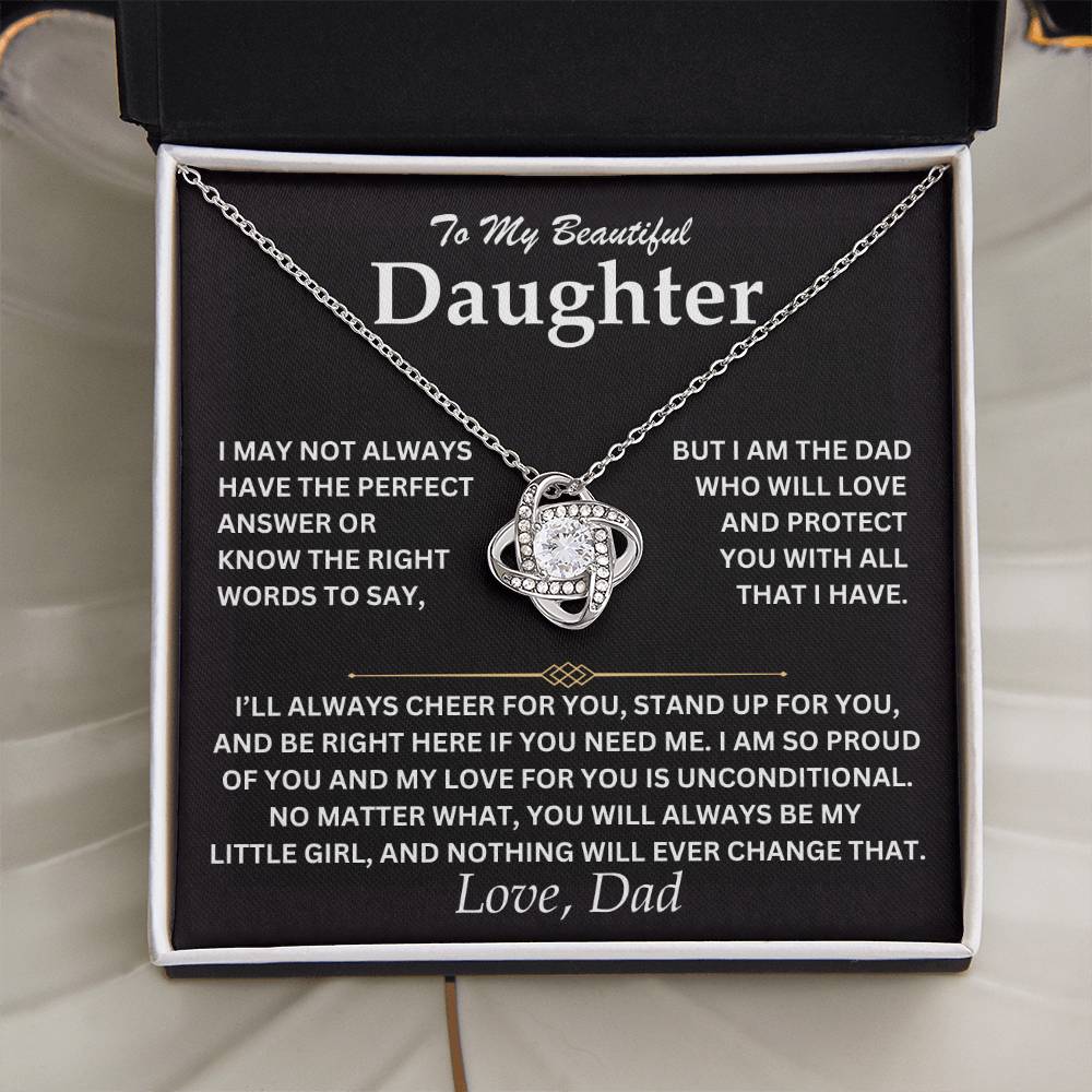 To My Daughter - Love Dad - Love Knot Necklace - TJ073V2