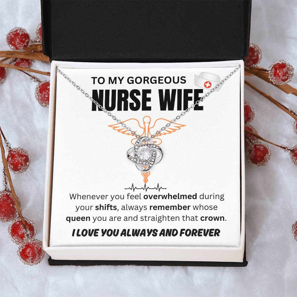 To My Gorgeous Nurse Wife - Love Knot Necklace - TJ051