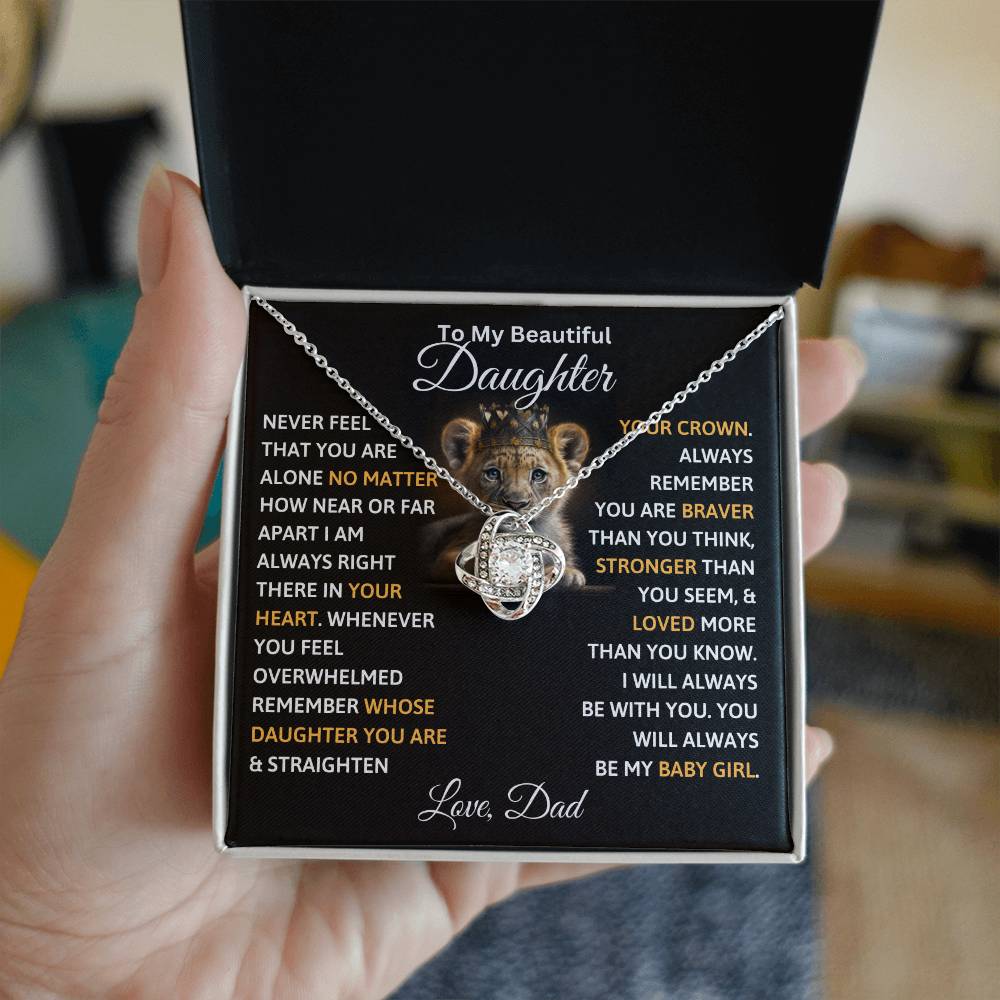 To My Beautiful Daughter - Love Knot Necklace Gift Set - TJ027