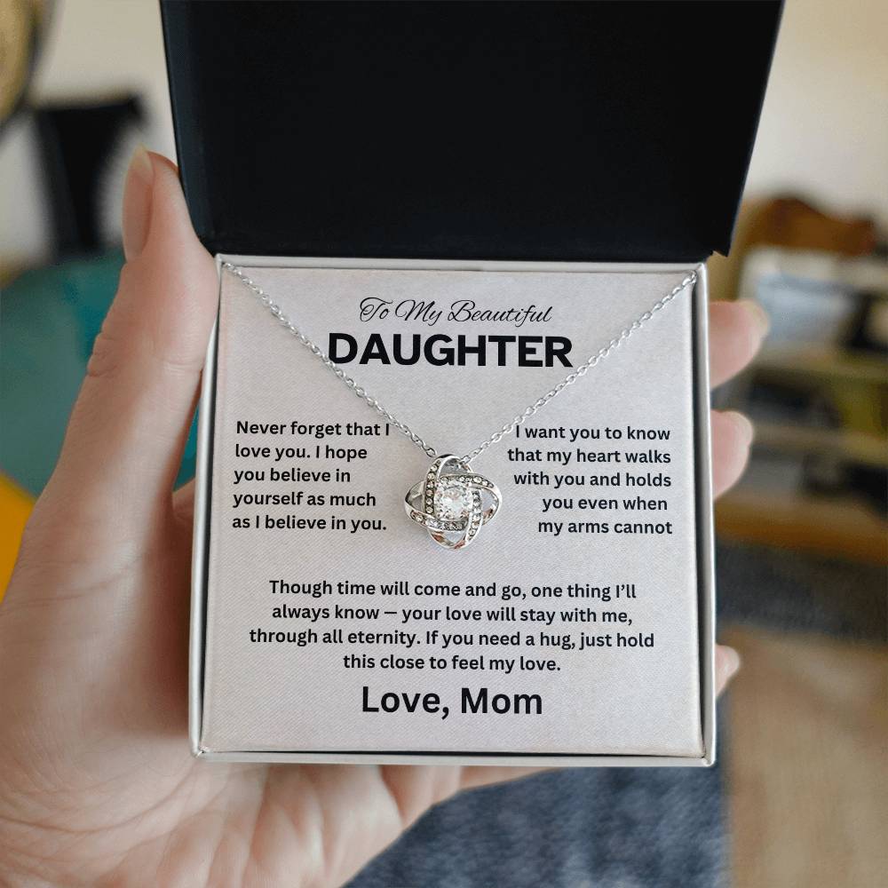 To My Daughter - Love Knot Necklace Gift Set - TJ061