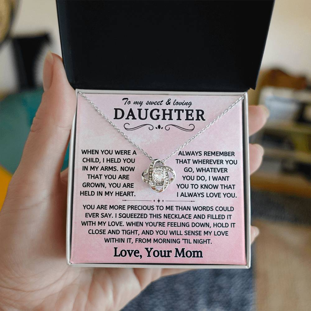 To My Dearest Daughter - Love Knot Necklace - TJ105