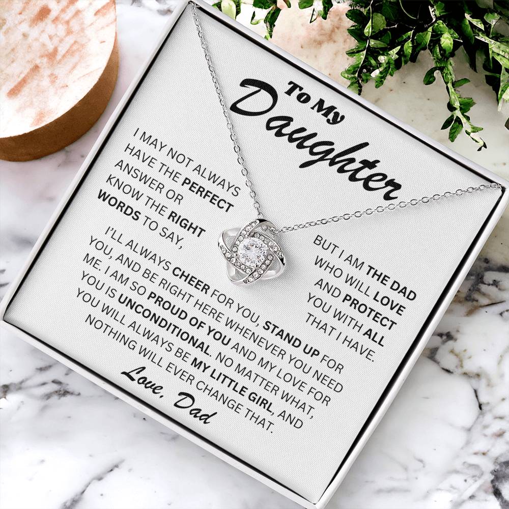 To My Daughter - Love Dad - Love Knot Necklace - TJ073