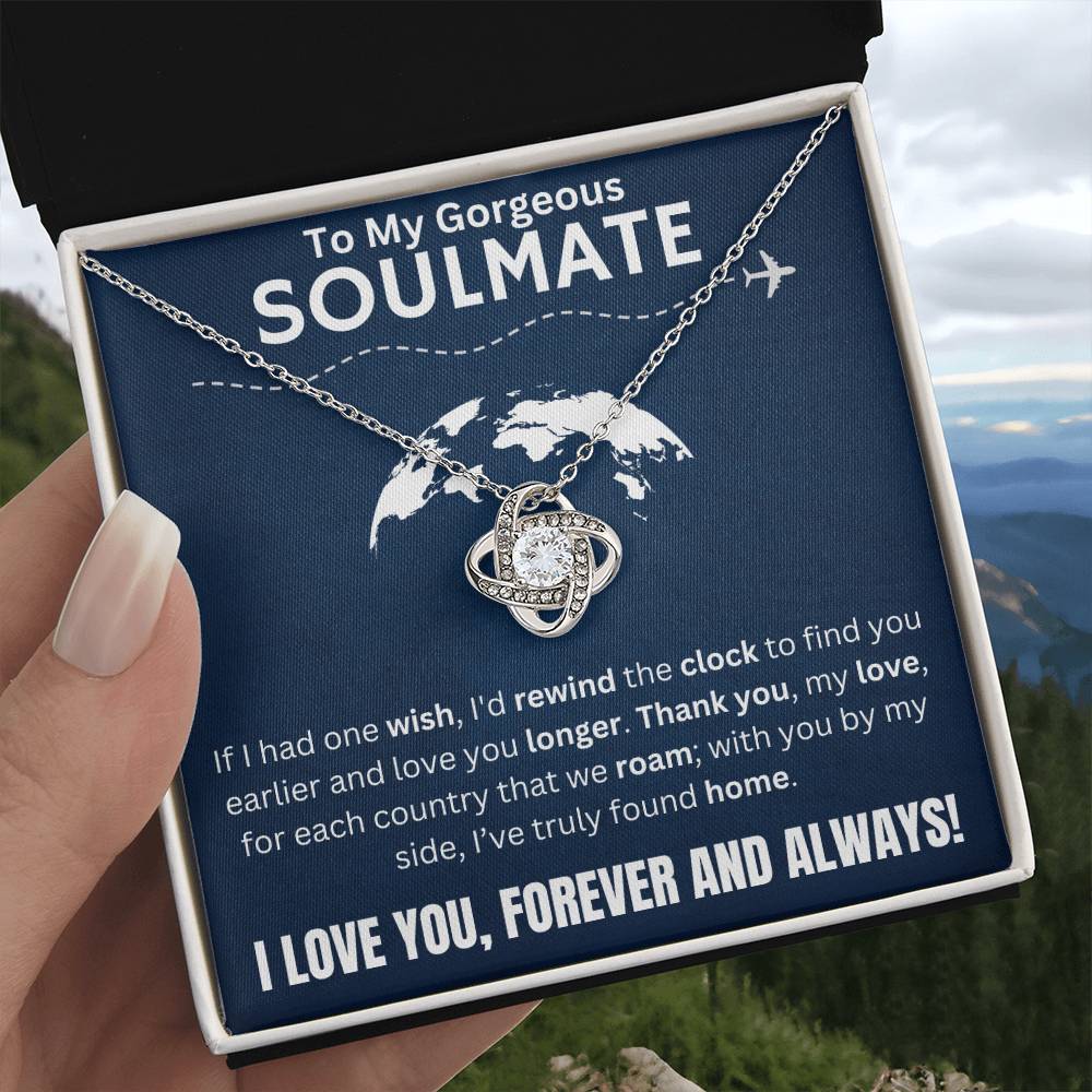 To My Gorgeous Soulmate - Love Knot Necklace Gift Set - TJ055