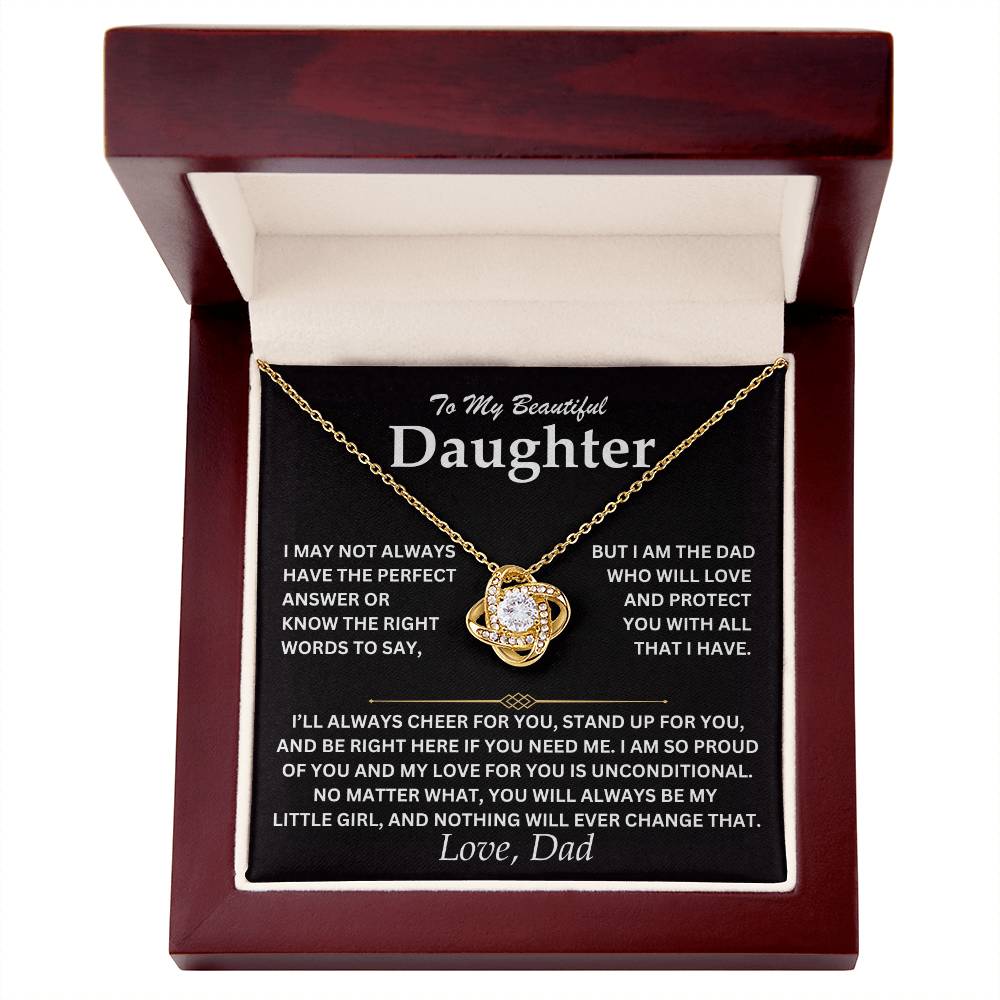 To My Daughter - Love Dad - Love Knot Necklace - TJ073V2