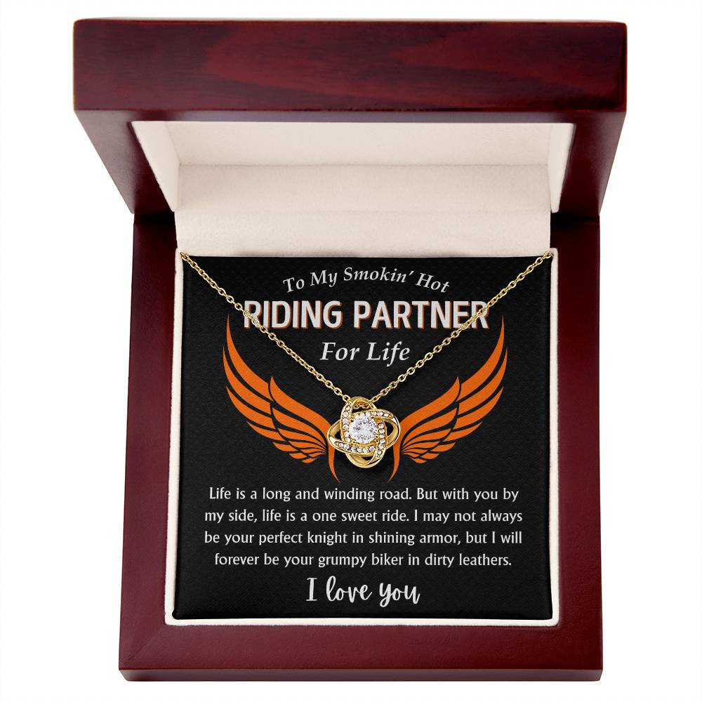 To My Smokin' Hot Riding Partner - Love Knot Necklace - TJ087